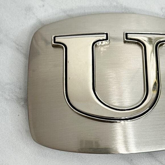 Letter U Initial Monogram Silver Tone Belt Buckle ✨ - Picture 2 of 14